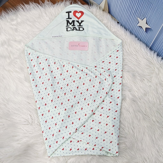 Premium Baby Hooded Wrapping Sheet | "I Love My Dad"