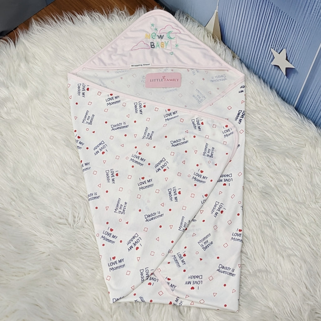 Premium Baby Hooded Wrapping Sheet | I Love My Parents
