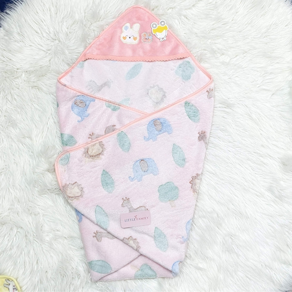 Premium Polar Winter Hooded Baby Shawl - Elephant