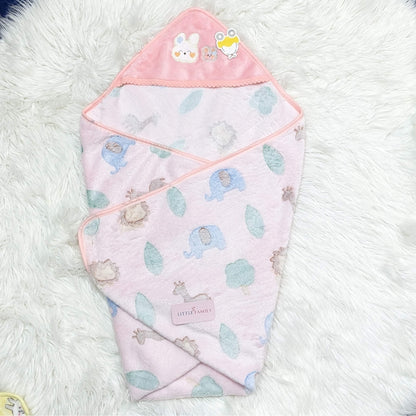 Premium Polar Winter Hooded Baby Shawl - Elephant