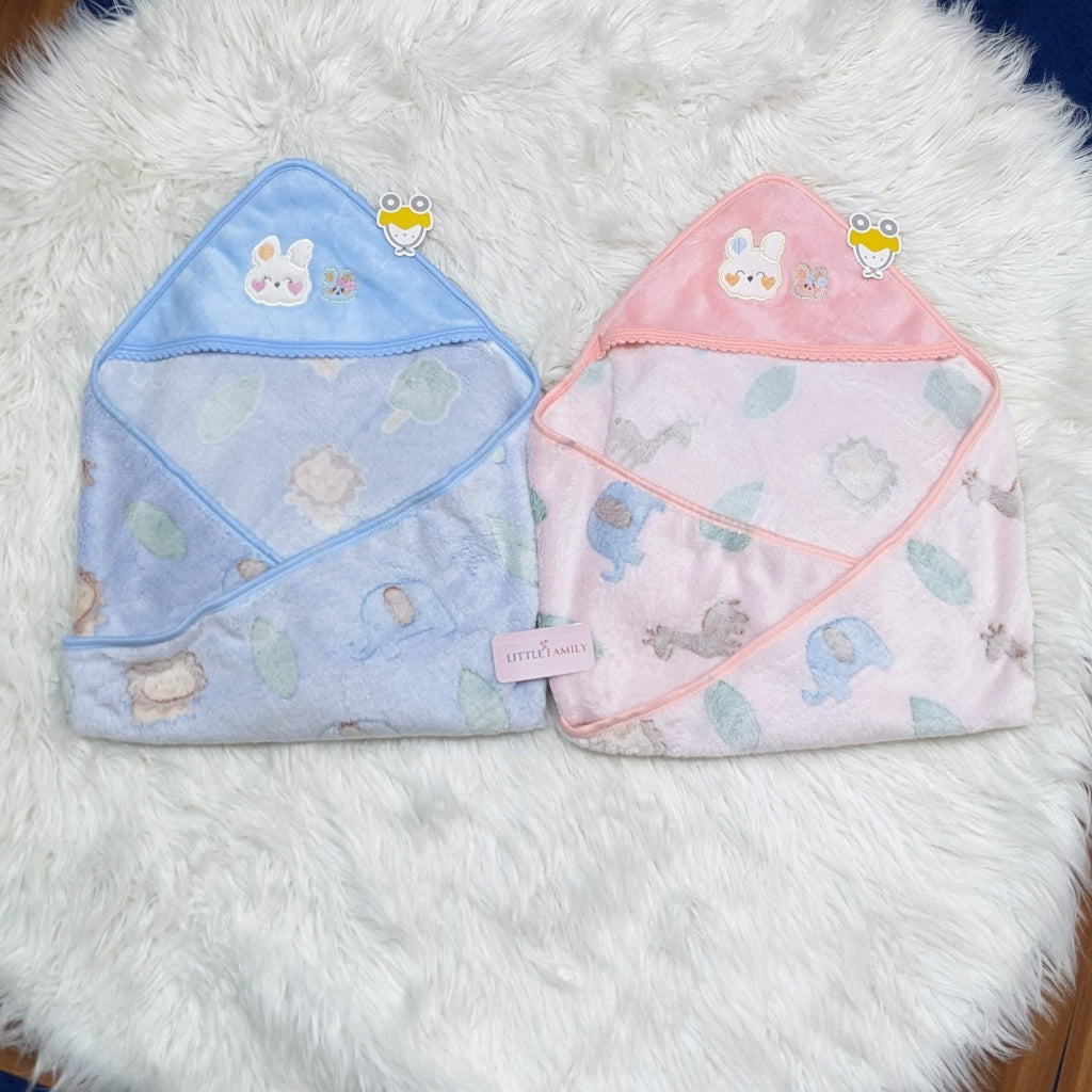 Premium Polar Winter Hooded Baby Shawl - Elephant