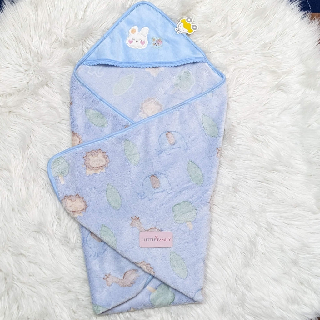 Premium Polar Winter Hooded Baby Shawl - Elephant