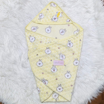 Premium Polar Winter Hooded Baby Shawl - Rabbit