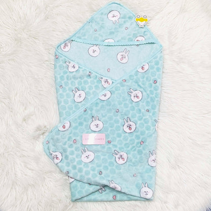 Premium Polar Winter Hooded Baby Shawl - Rabbit