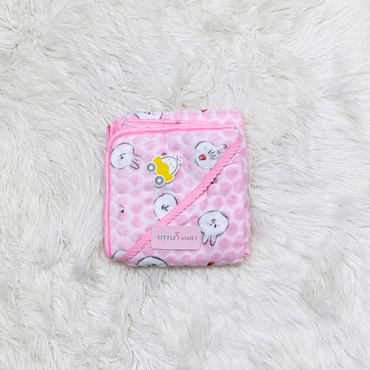 Premium Polar Winter Hooded Baby Shawl - Rabbit