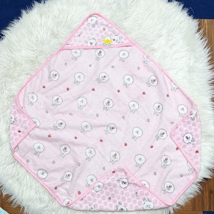 Premium Polar Winter Hooded Baby Shawl - Rabbit