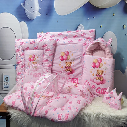 "It's a Girl" Baby 8 PC'S Bedding Set - (Pink) | Large