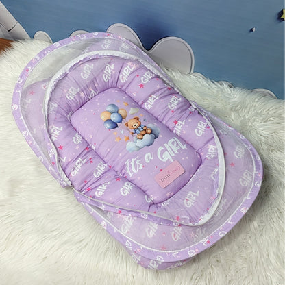 "It's a Girl" Baby 8 PC'S Bedding Set - (Purple) | Large