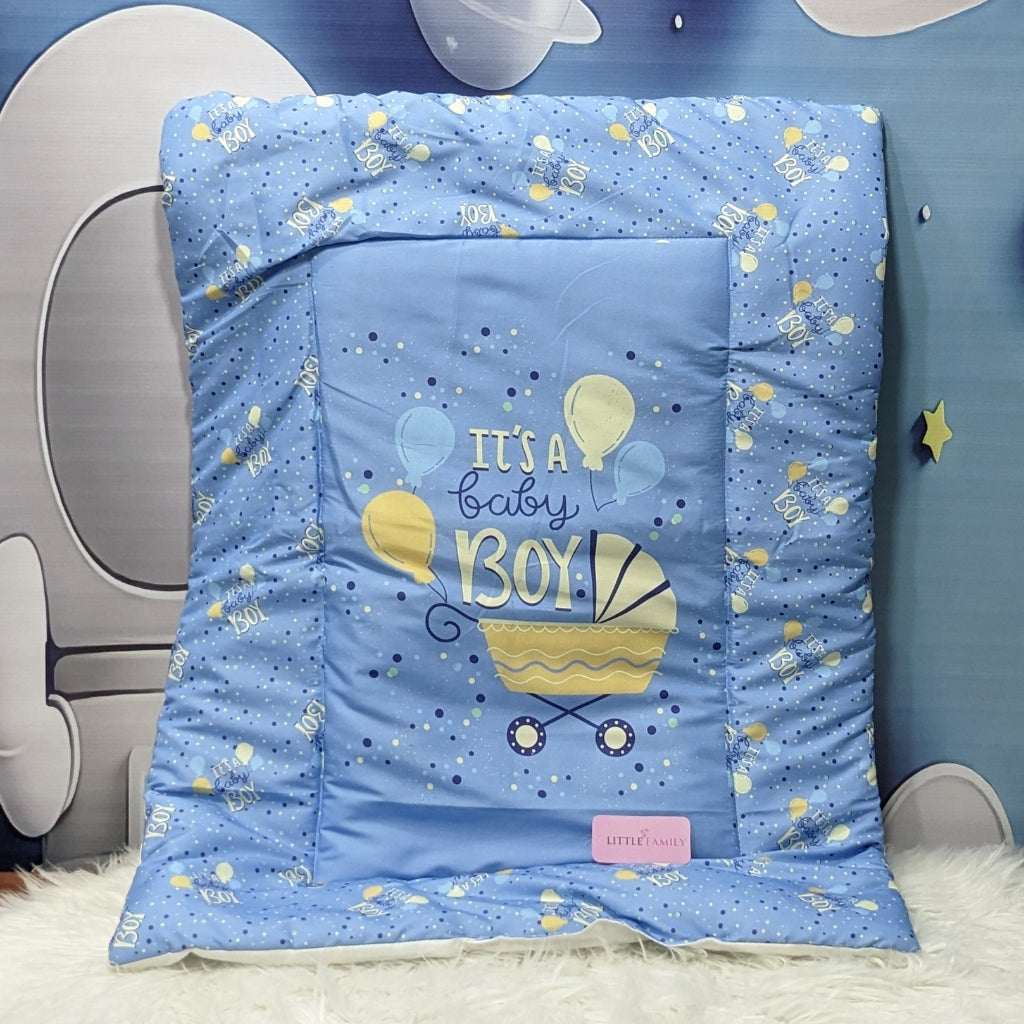 "It's a Baby Boy" Baby 8 PC'S Bedding Set - (Dusky Blue) | Large