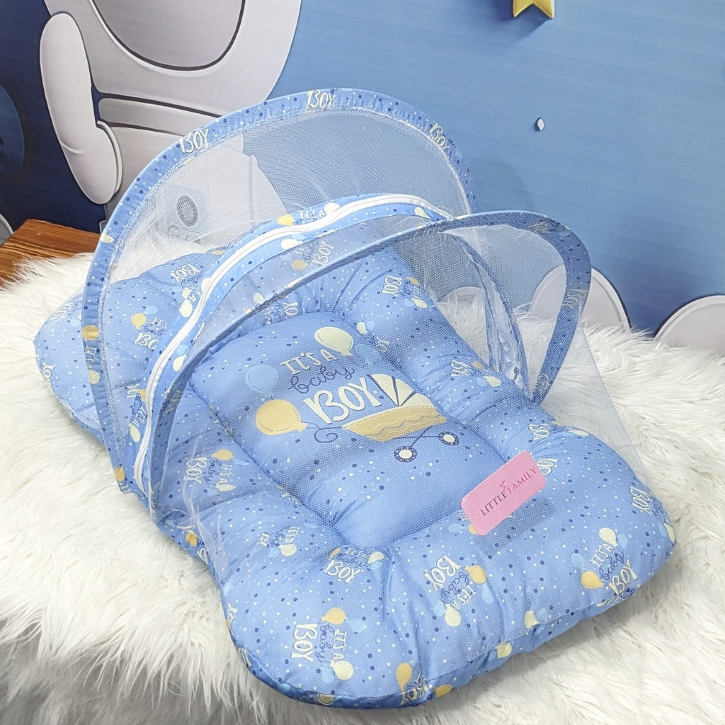 "It's a Baby Boy" Baby 8 PC'S Bedding Set - (Dusky Blue) | Large