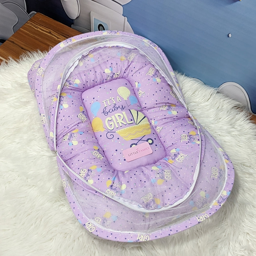 "It's a Baby Girl" Baby 8 PC'S Bedding Set - (Purple) | Large