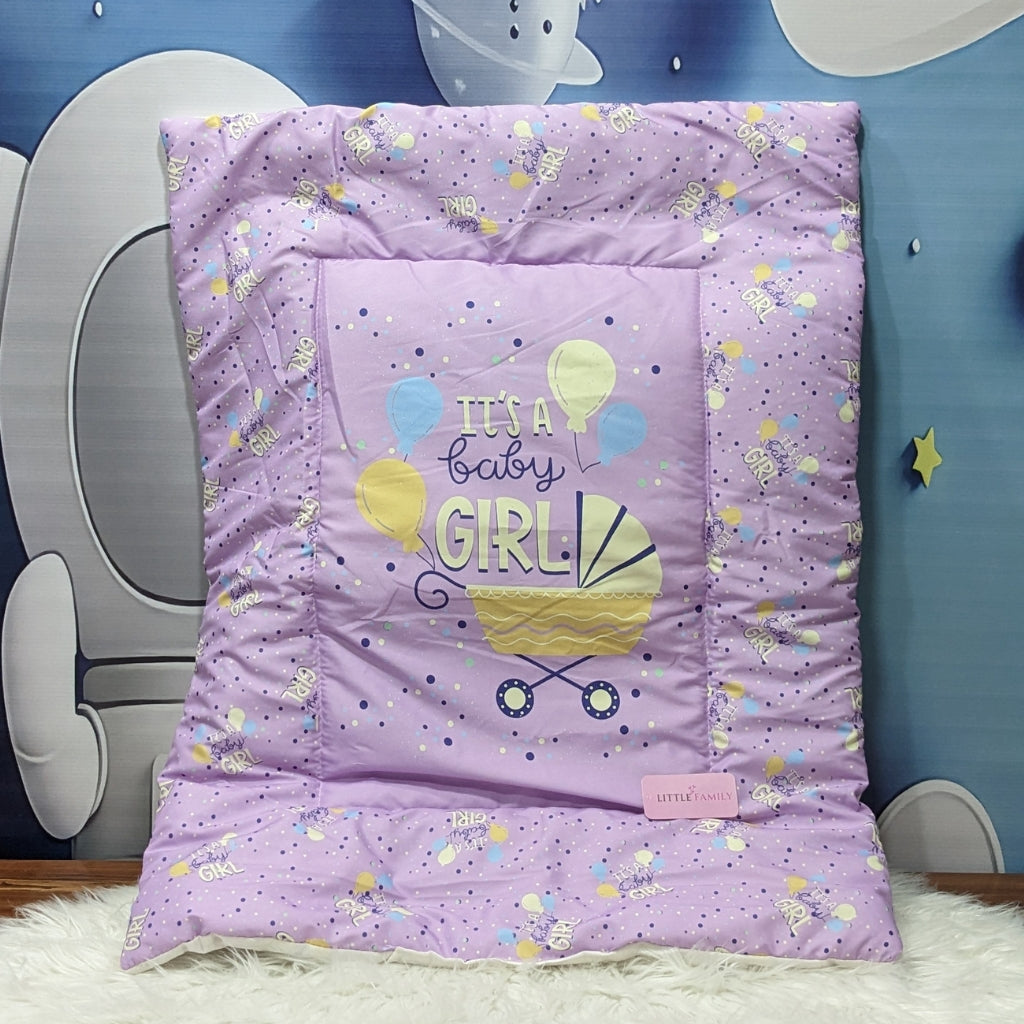 "It's a Baby Girl" Baby 8 PC'S Bedding Set - (Purple) | Large