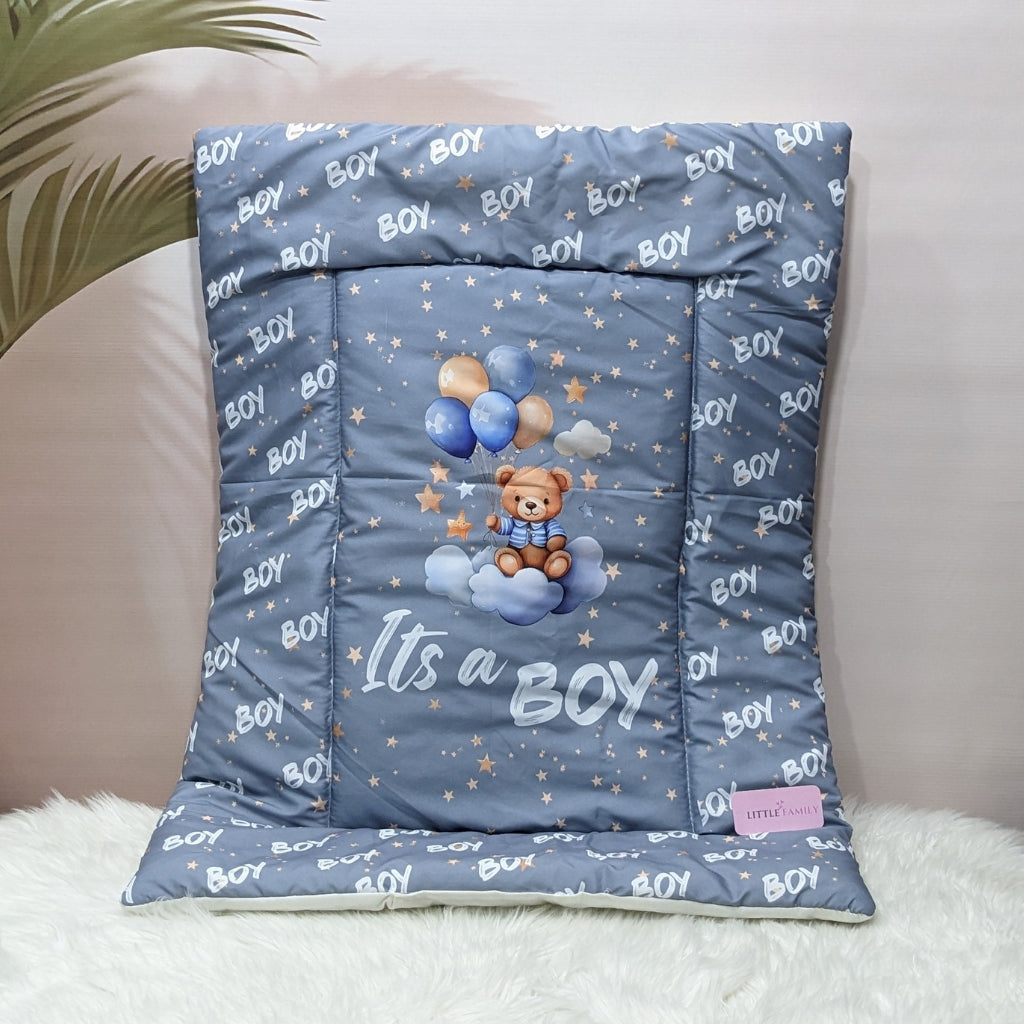 "It's a Boy" Baby 8 PC'S Bedding Set - (Grey) | Large