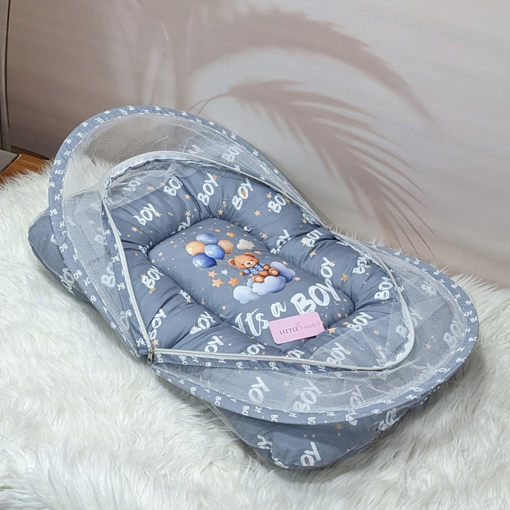 "It's a Boy" Baby 8 PC'S Bedding Set - (Grey) | Large