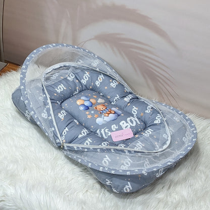 "It's a Boy" Baby 8 PC'S Bedding Set - (Grey) | Large