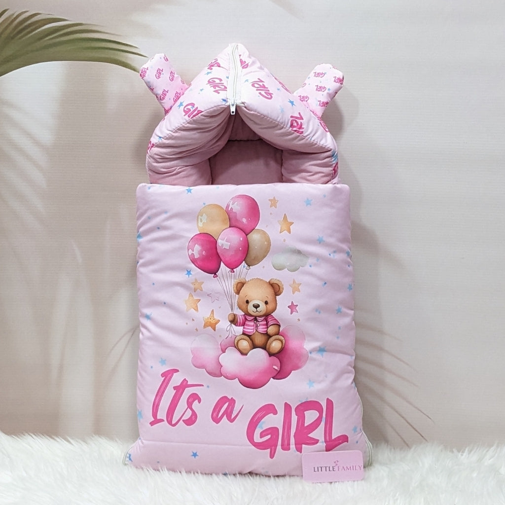 "It's a Girl" Baby 7 PC'S Bedding Set - (Pink) | Large