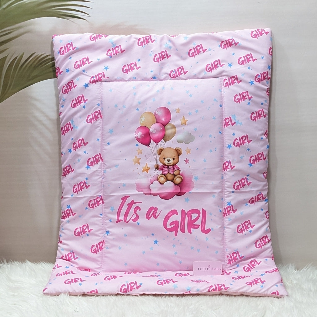 "It's a Girl" Baby 7 PC'S Bedding Set - (Pink) | Large