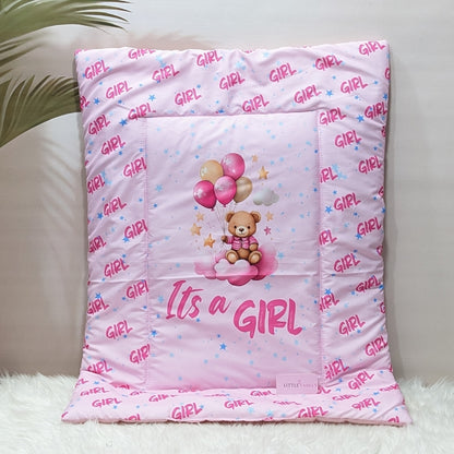 "It's a Girl" Baby 7 PC'S Bedding Set - (Pink) | Large