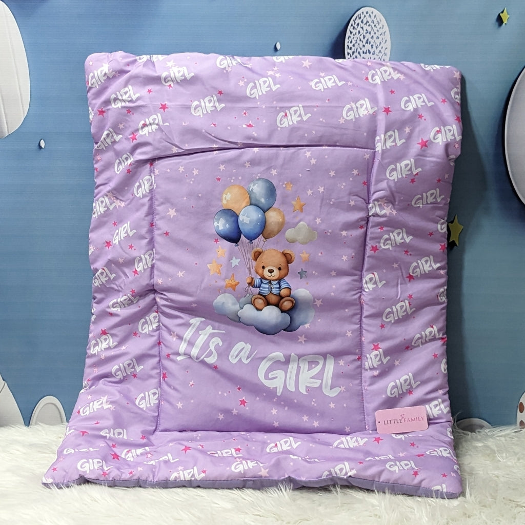 "It's a Girl" Baby 8 PC'S Bedding Set - (Purple) | Large