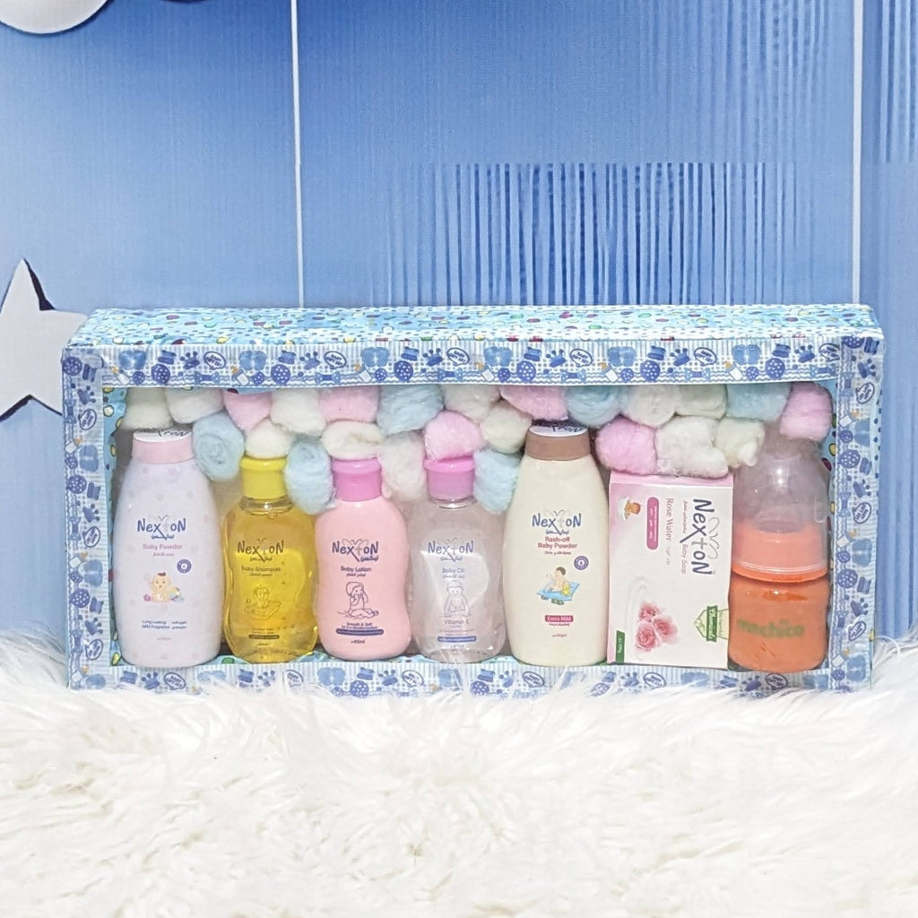 Nexon Baby Care Gift Set with Orange Feeding Bottle – Newborn Essentials Hamper