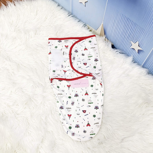 "Kitty" Theme Baby Swaddle – Red