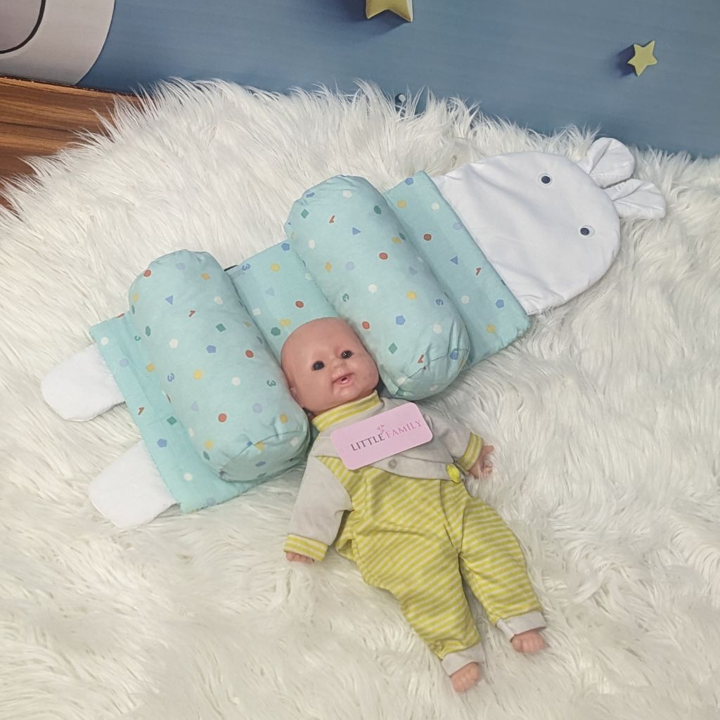 Light Green Shapes Baby Head Shaping Pillow – Ergonomic Support