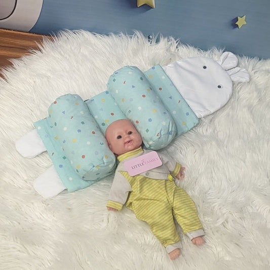 Light Green Shapes Baby Head Shaping Pillow – Ergonomic Support