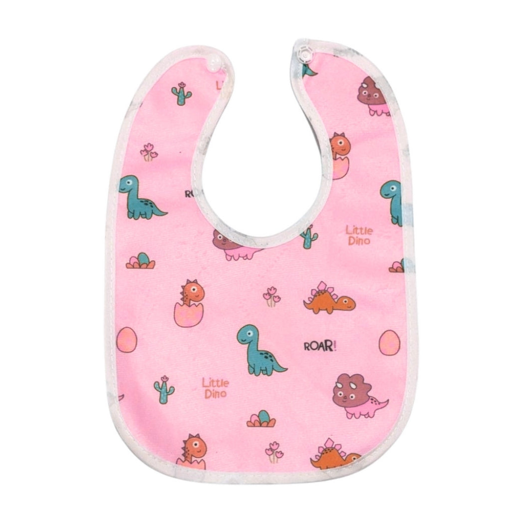 Pink Little Dino Waterproof Baby Bib