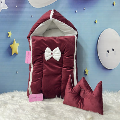 Velvet Baby Carry Nest - Maroon