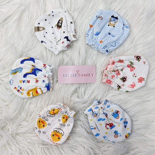 Premium Baby Cotton Mittens – Pack of 6