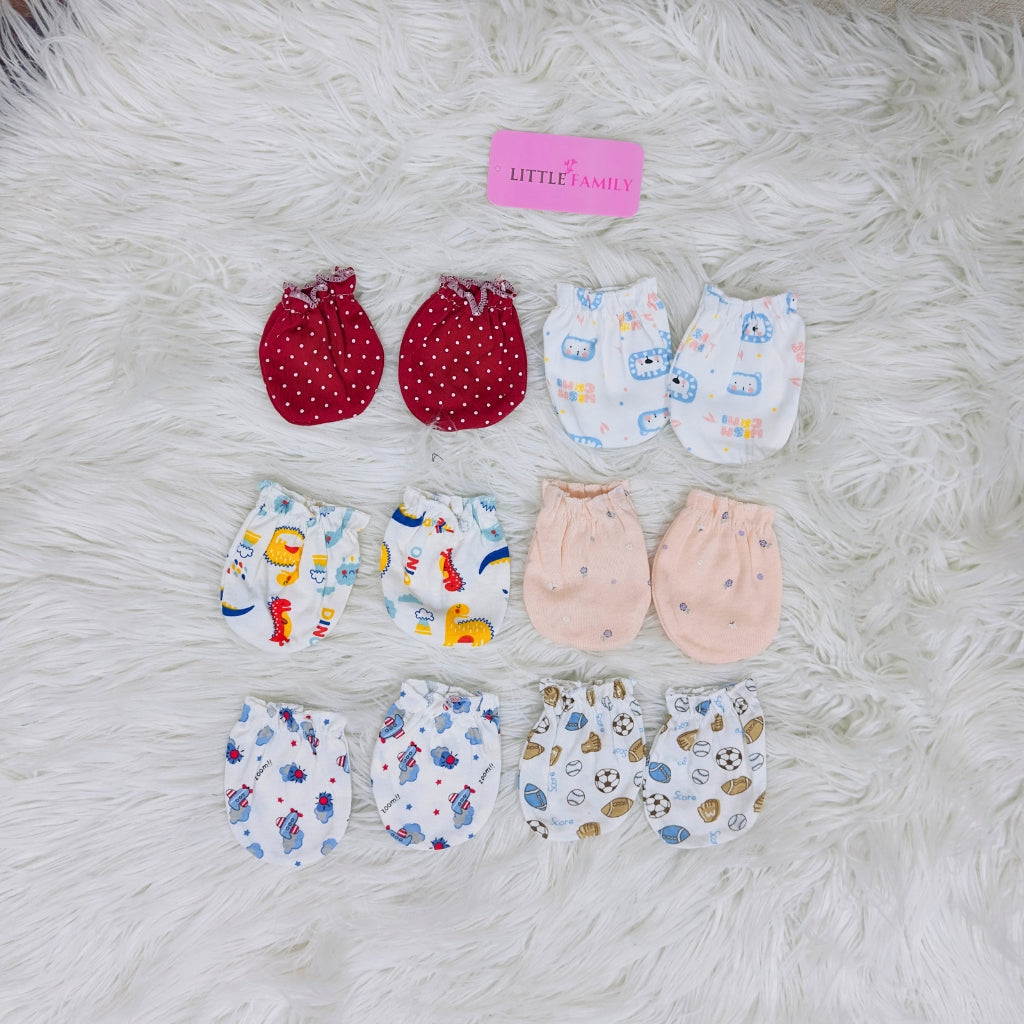 Premium Baby Cotton Mittens – Pack of 6