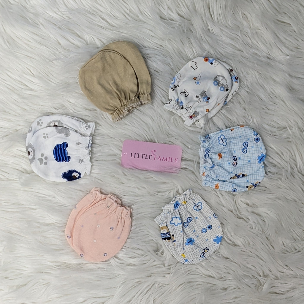 Premium Baby Cotton Mittens – Pack of 6