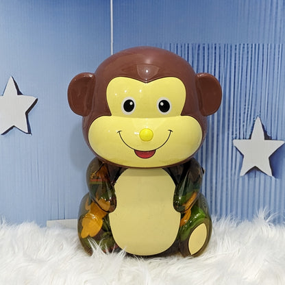 2-in-1 Baby Rattle Toy Set with Monkey Design | Storage & Money Bank