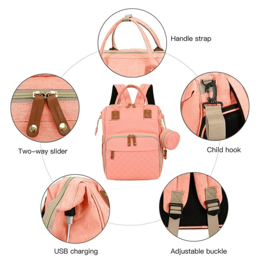 Premium Multi-Pocket Baby Diaper Backpack