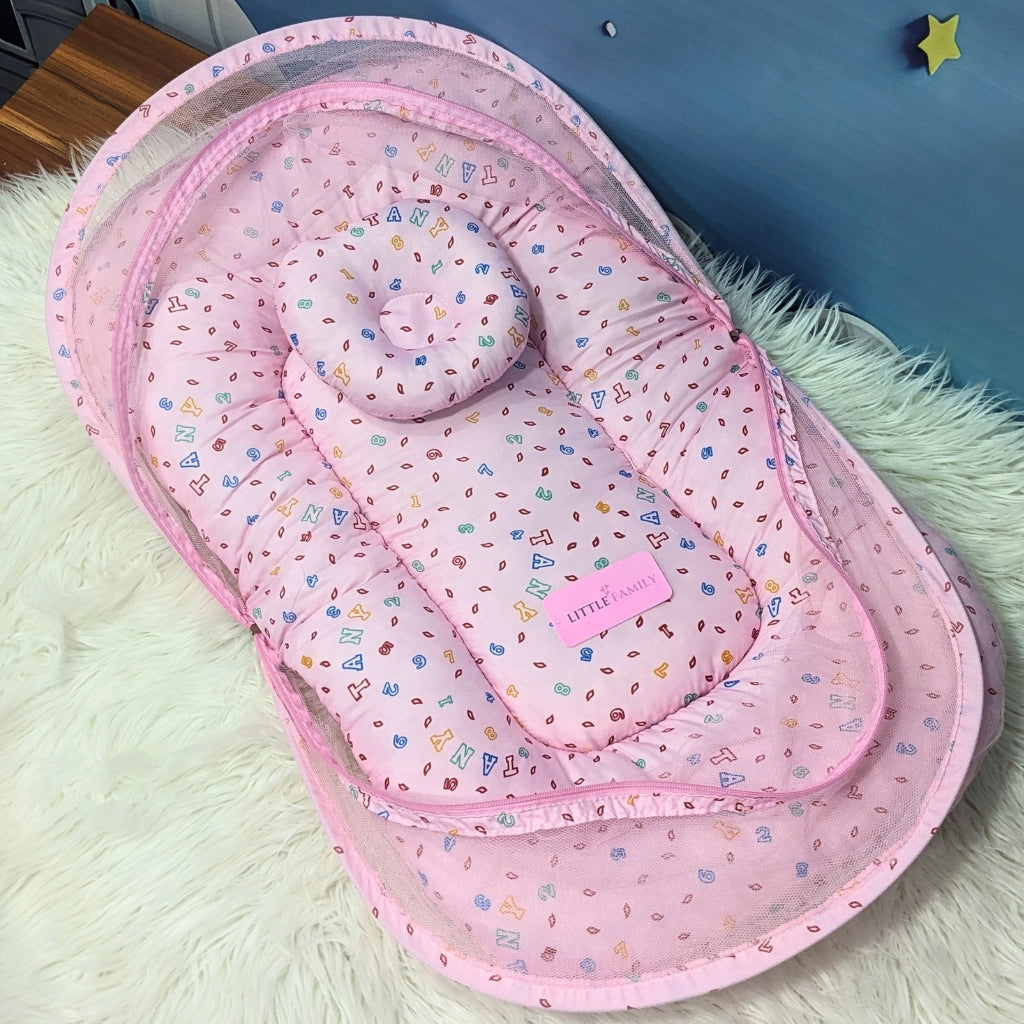 Premium Mosquito Net with Pillow - Pink