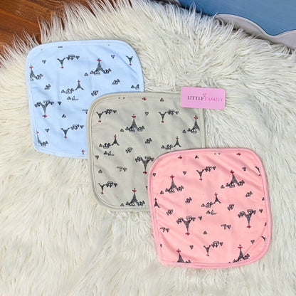 Premium Soft Cotton Baby Face Towels - Paris