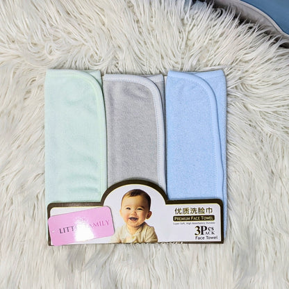 Premium Soft Cotton Baby Face Towels - Plain