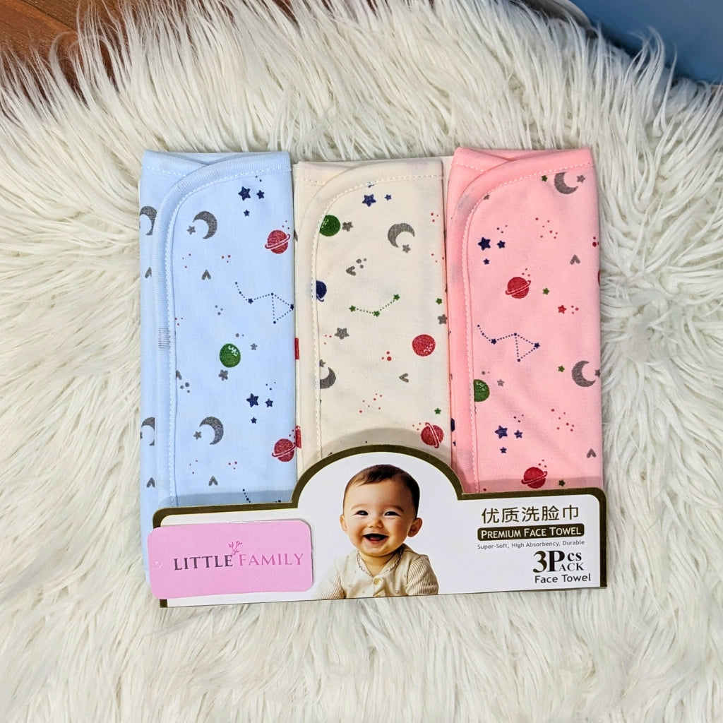 Premium Soft Cotton Baby Face Towels - Little Galaxy