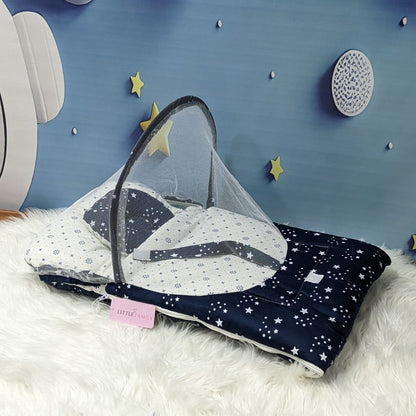 Starry Dream Baby Carry Nest with Net Shield - Navy Blue
