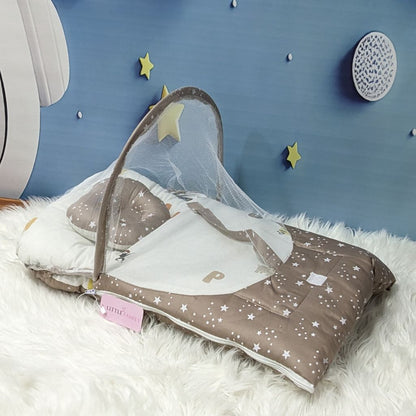 Starry Dream Baby Carry Nest with Net Shield - Coffee