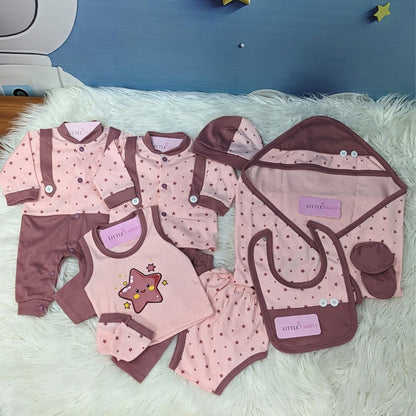 Starry Theme 10-Piece Newborn Baby Starter Set - Pink