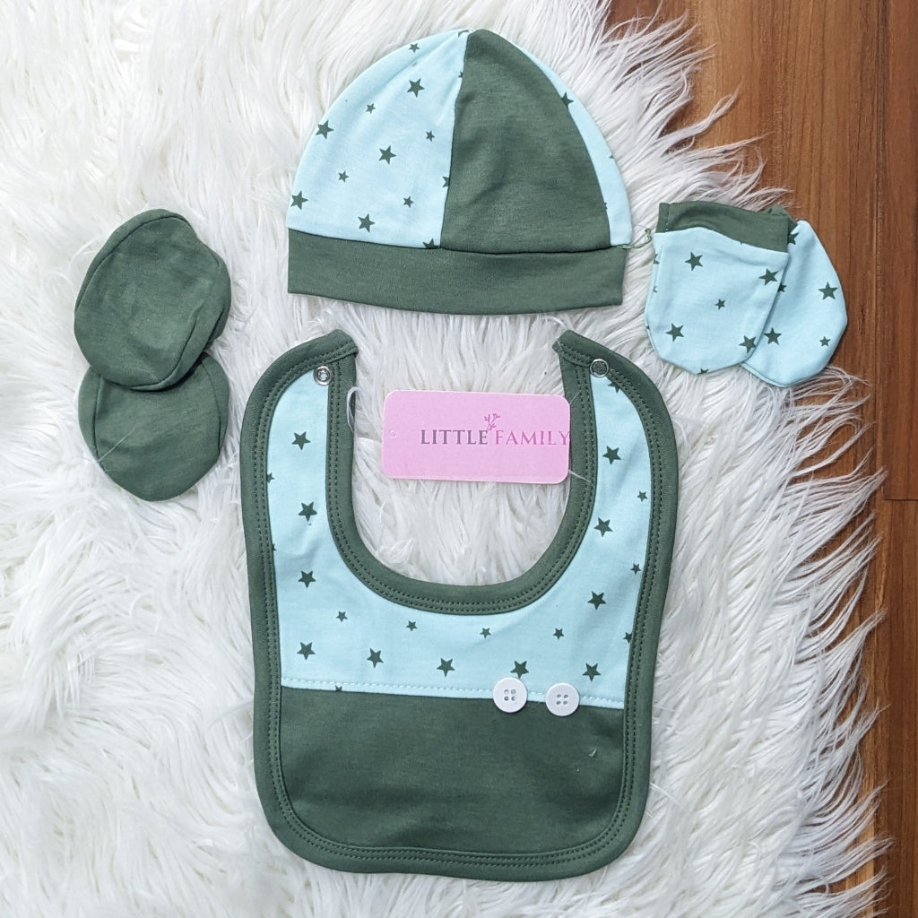 Starry Theme 10-Piece Newborn Baby Starter Set - Green
