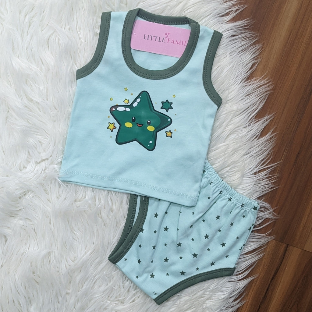 Starry Theme 10-Piece Newborn Baby Starter Set - Green