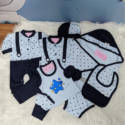 Starry Theme 10-Piece Newborn Baby Starter Set - Blue