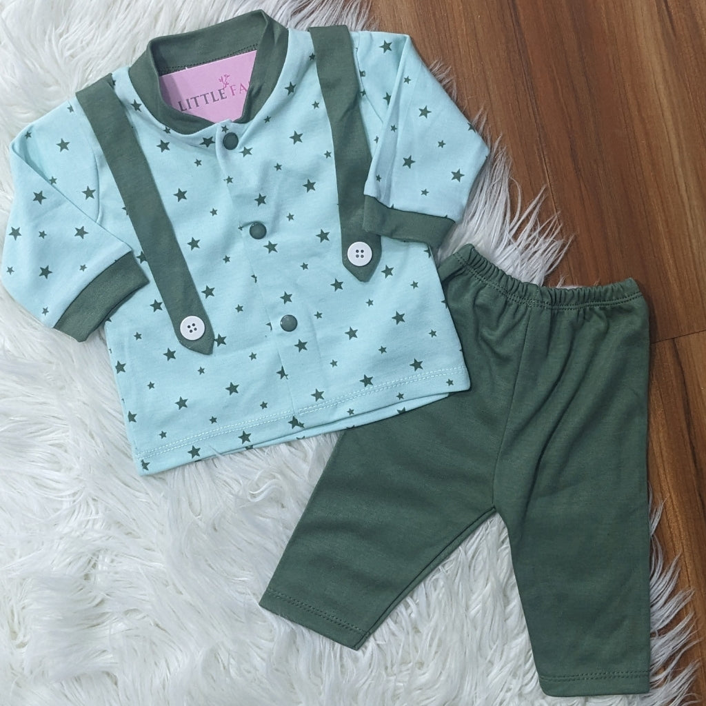 Starry Theme 10-Piece Newborn Baby Starter Set - Green