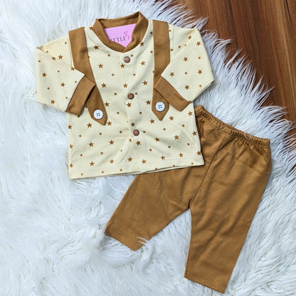 Starry Theme 10-Piece Newborn Baby Starter Set - Light Brown