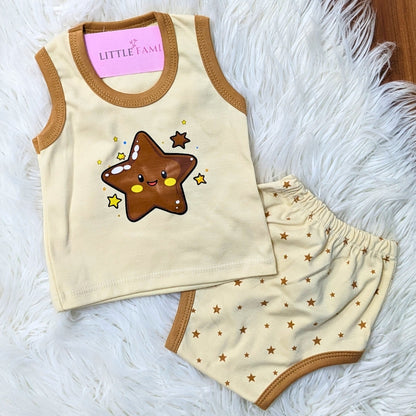 Starry Theme 10-Piece Newborn Baby Starter Set - Light Brown