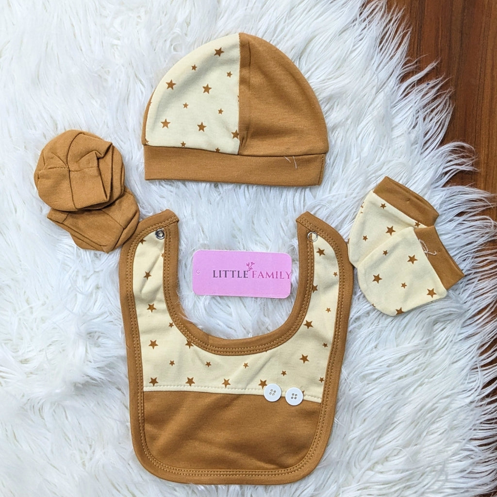 Starry Theme 10-Piece Newborn Baby Starter Set - Light Brown