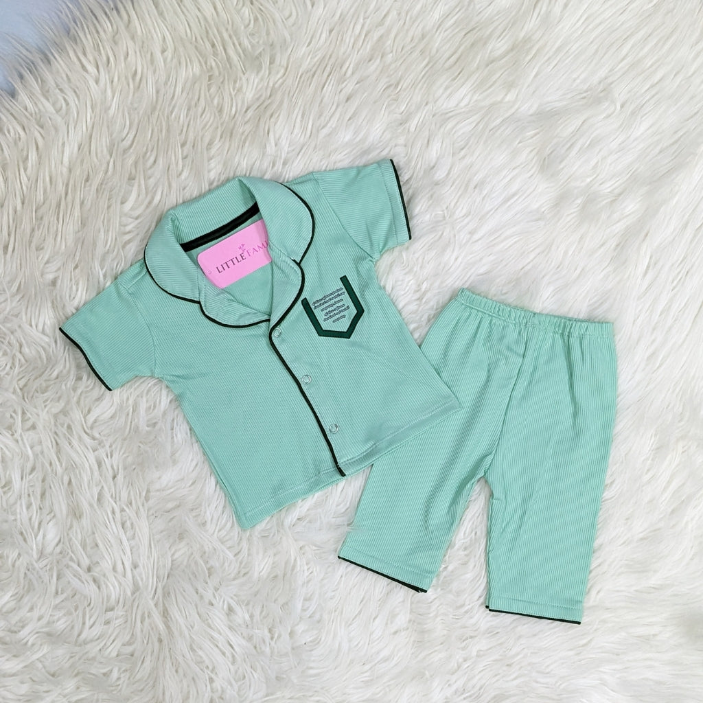 Premium Baby 2-Piece Night Suit - Aqua