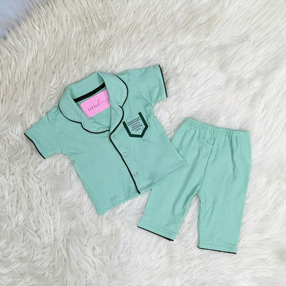 Premium Baby 2-Piece Night Suit - Aqua